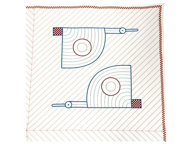 Hermès Cobertor acolchoado Hermes, Animaux Natte Wool Cashmere Ecru - vista 5