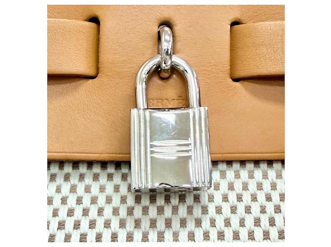 Hermès Hermes Herbag Ad PM Lederrucksack Beige - Ansicht 12