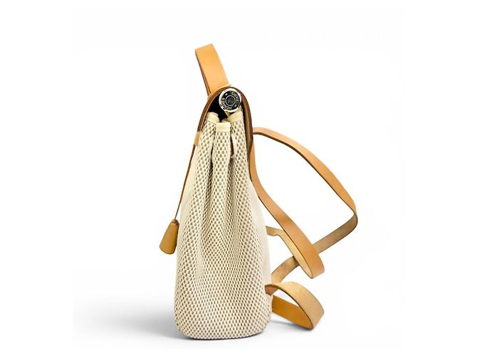 Hermès Hermes Herbag Ad PM Lederrucksack Beige - Ansicht 5