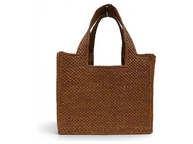 Borsa in rafia Loewe Font Tote Small D'oro - vista 4