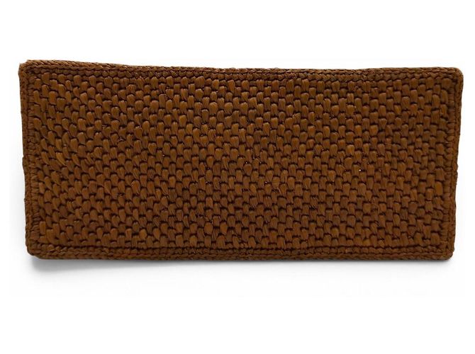 Borsa in rafia Loewe Font Tote Small D'oro - vista 6