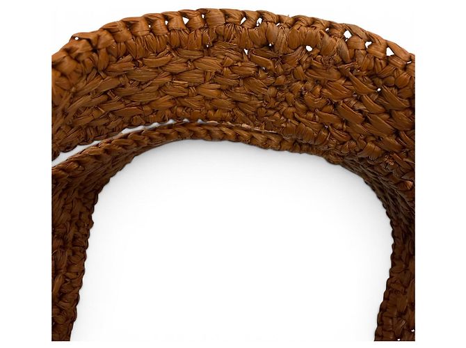 Borsa in rafia Loewe Font Tote Small D'oro - vista 9