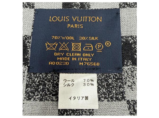 Stola Louis Vuitton M76560 Etol Damier Gradient in Lana e Seta Marrone Nero - vista 7
