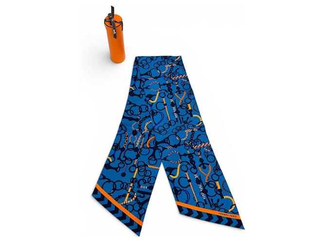 Hermès Hermes Twilly Seidentuch Blau - Ansicht 2