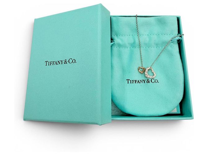 Collana Elsa Peretti Double Open Heart Extra Mini di Tiffany & Co. Argento D'oro - vista 2