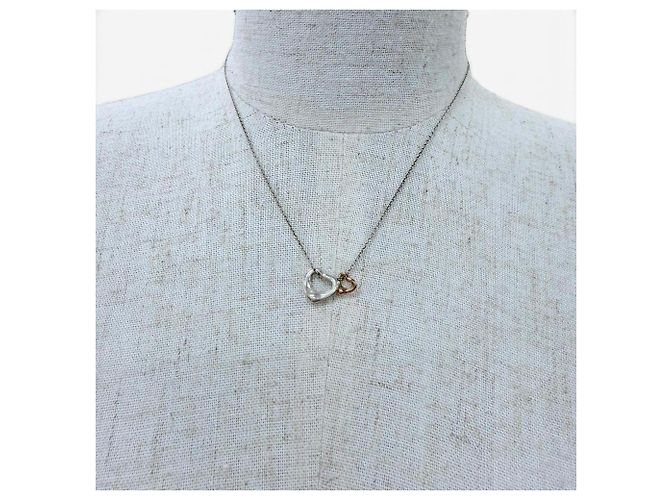 Collana Elsa Peretti Double Open Heart Extra Mini di Tiffany & Co. Argento D'oro - vista 3
