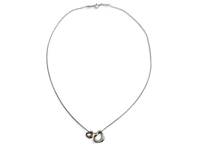 Collana Elsa Peretti Double Open Heart Extra Mini di Tiffany & Co. Argento D'oro - vista 4