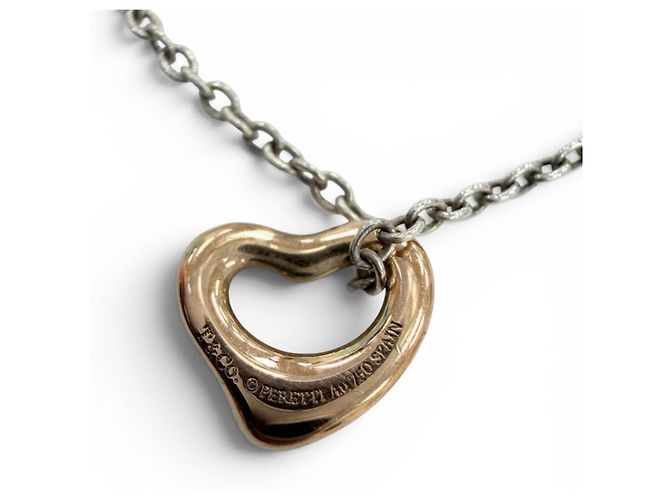 Collana Elsa Peretti Double Open Heart Extra Mini di Tiffany & Co. Argento D'oro - vista 6