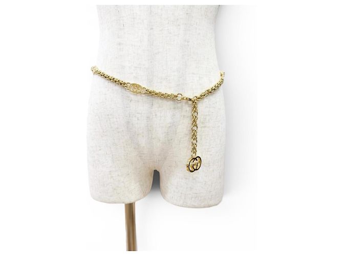 Gucci Vintage Interlocking G Gürtel mit Kette Golden - Ansicht 2