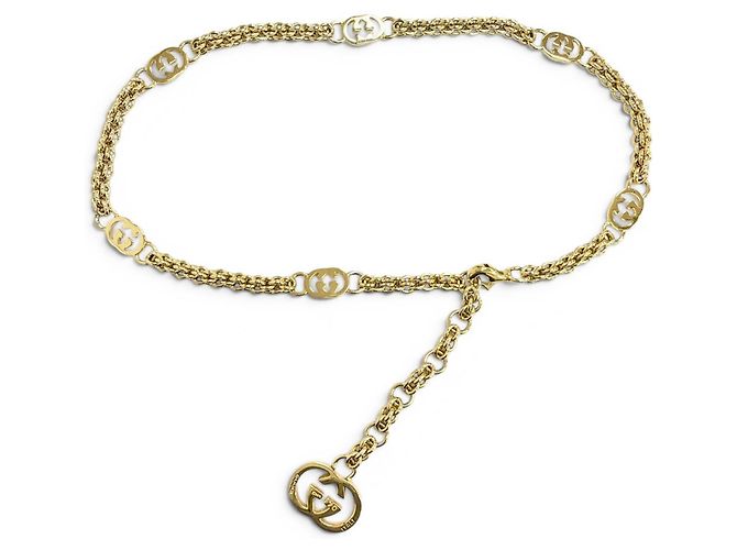 Gucci Vintage Interlocking G Gürtel mit Kette Golden - Ansicht 3