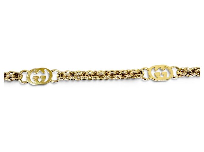 Gucci Vintage Interlocking G Gürtel mit Kette Golden - Ansicht 5