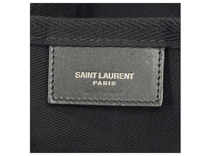 Borsa a tracolla in tela e pelle Saint Laurent Nero - vista 11