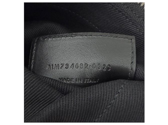 Borsa a tracolla in tela e pelle Saint Laurent Nero - vista 12