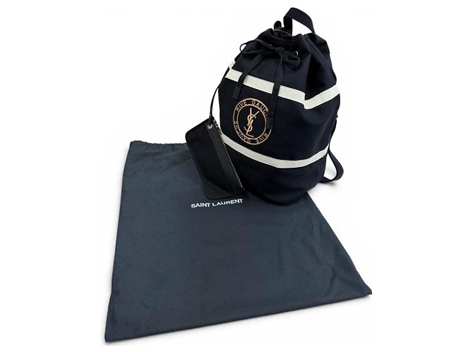 Borsa a tracolla in tela e pelle Saint Laurent Nero - vista 2