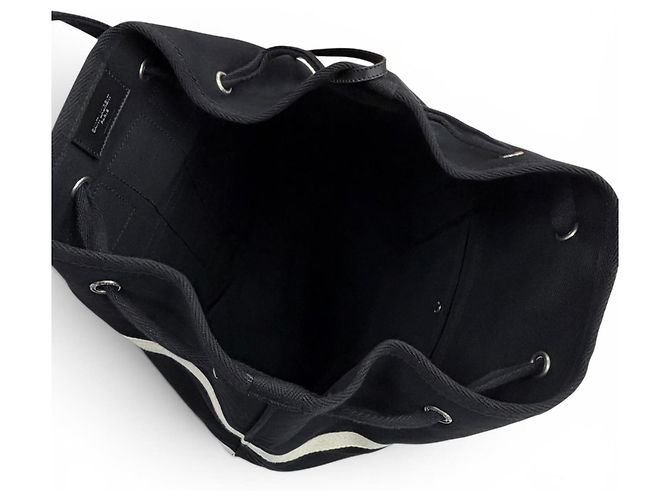 Borsa a tracolla in tela e pelle Saint Laurent Nero - vista 7