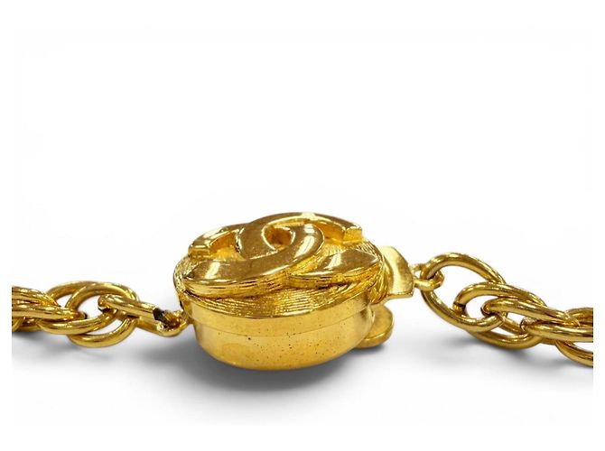 Collana a catena intrecciata Chanel Vintage Metal Coco Mark D'oro - vista 5