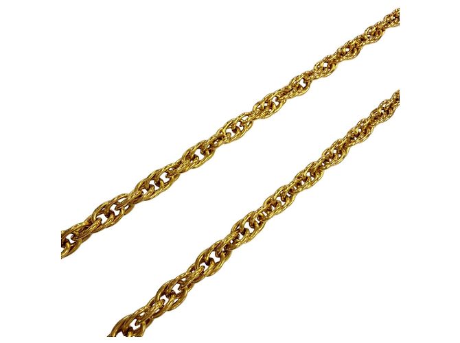 Collana a catena intrecciata Chanel Vintage Metal Coco Mark D'oro - vista 6