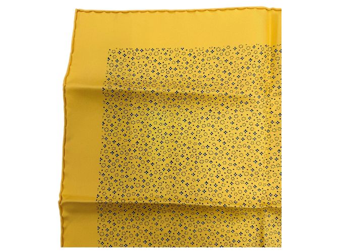 Hermès Sciarpa in seta Hermes Petit Carré 45 Gavroche Blu Giallo - vista 2