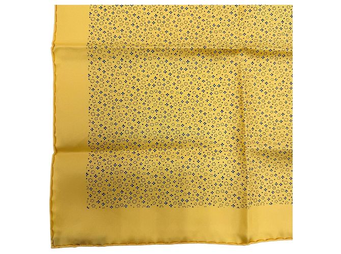 Hermès Sciarpa in seta Hermes Petit Carré 45 Gavroche Blu Giallo - vista 5