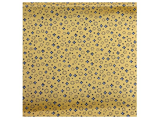 Hermès Sciarpa in seta Hermes Petit Carré 45 Gavroche Blu Giallo - vista 7