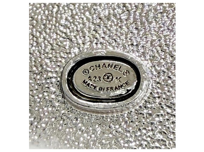 Orecchini Chanel A23K Coco Mark Star Rhinestone Nero Argento - vista 6