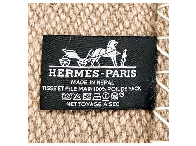 Hermès Hermes Yak Avalon H Logo Gradient Decke Braun Beige - Ansicht 6