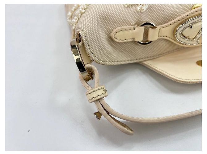 Borsa a mano Valentino in tela beige - vista 10
