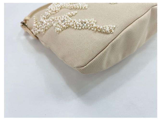 Borsa a mano Valentino in tela beige - vista 5