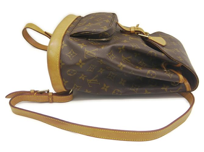 Zaino Louis Vuitton Montsouris MM Monogram Marrone - vista 4