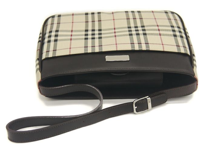 Borsa a tracolla Burberry con motivo Nova Check Beige - vista 6