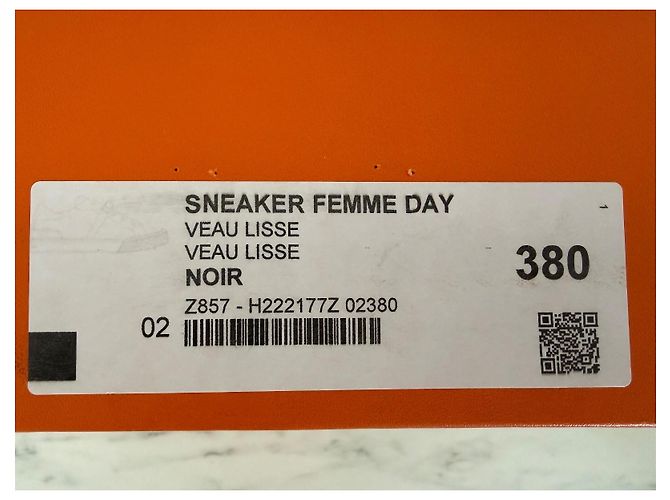 Sneakers basse Hermès Day in pelle nera Nero - vista 12