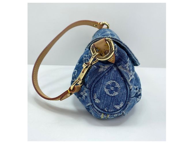 Borsa a Spalla Louis Vuitton Mini Pleaty Blu - vista 3