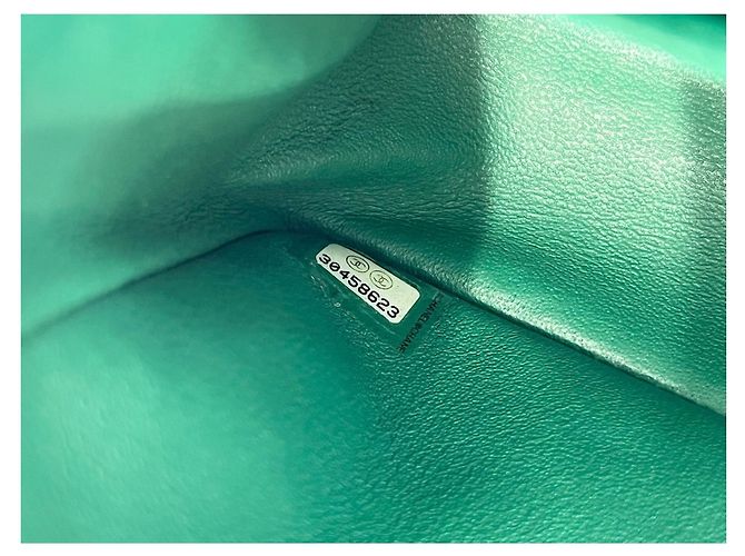 Borsa a Spalla Chanel Matelassé Double Flap, Verde - vista 13
