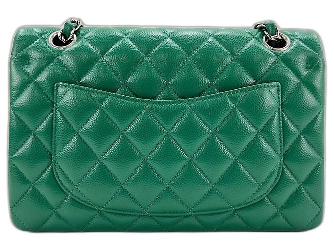 Borsa a Spalla Chanel Matelassé Double Flap, Verde - vista 2