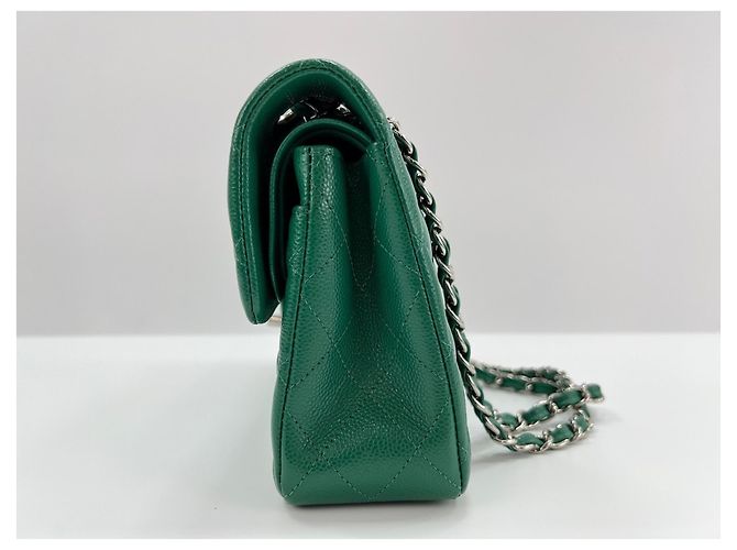 Borsa a Spalla Chanel Matelassé Double Flap, Verde - vista 4