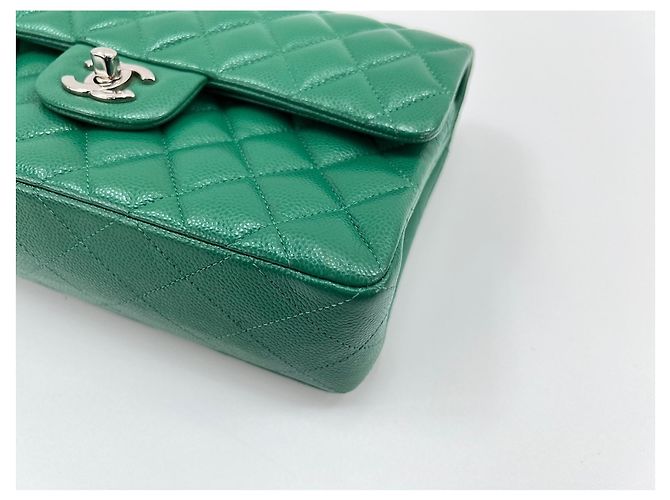 Borsa a Spalla Chanel Matelassé Double Flap, Verde - vista 7