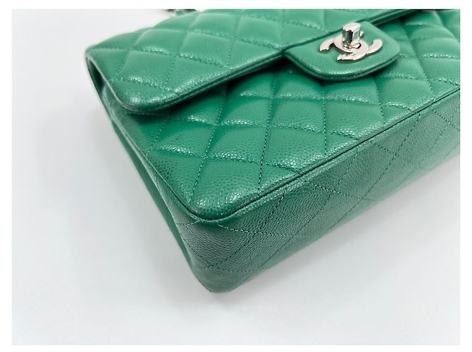 Borsa a Spalla Chanel Matelassé Double Flap, Verde - vista 8