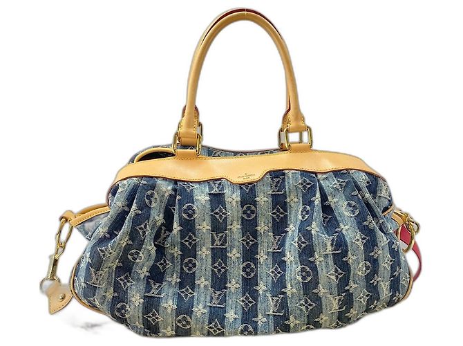 Borsa Tote Louis Vuitton Cabas Raye GM Blu - vista 10