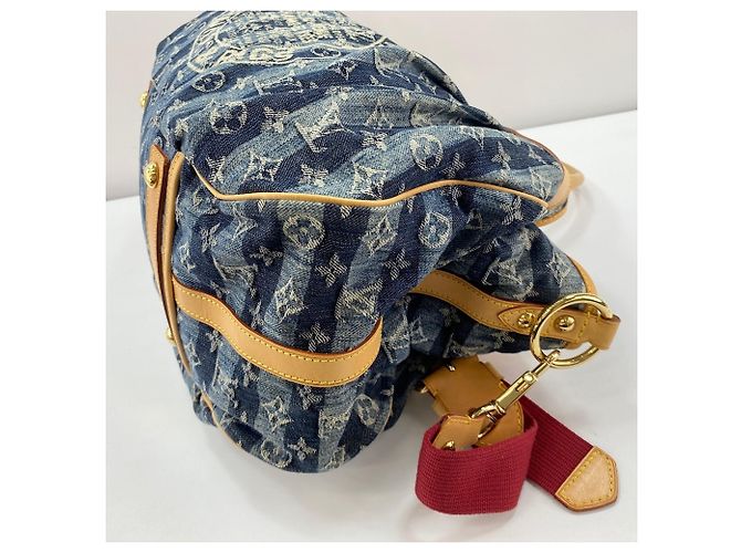 Borsa Tote Louis Vuitton Cabas Raye GM Blu - vista 8