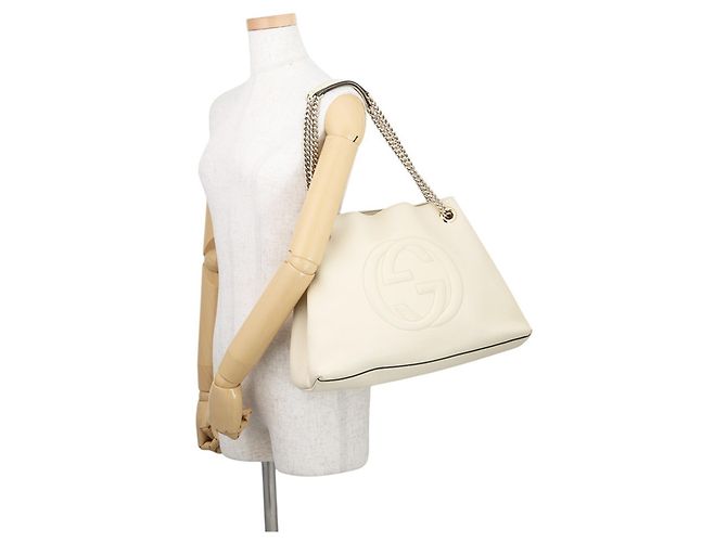 Gucci Interlocking G Soho Chain Leder Tote Bag Roh - Ansicht 4
