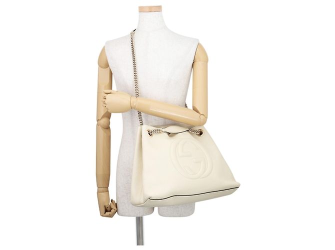 Gucci Interlocking G Soho Chain Leder Tote Bag Roh - Ansicht 5
