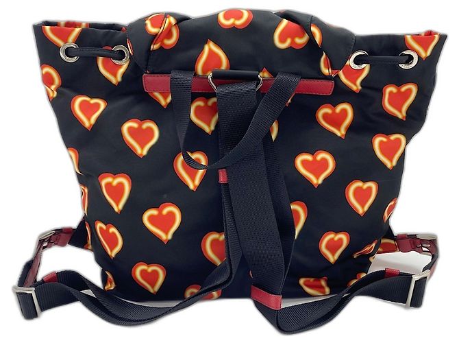 Zaino Prada Heart in nylon nero - vista 2