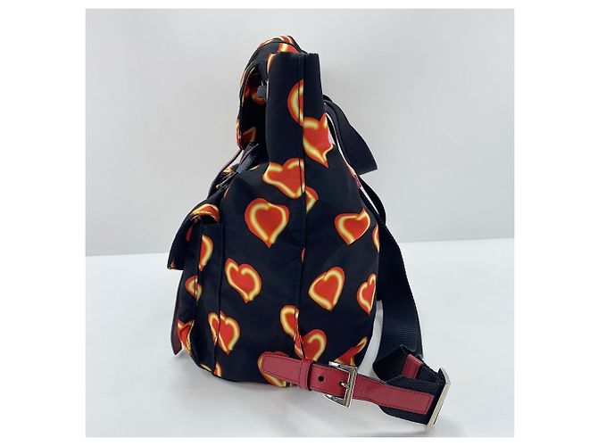 Zaino Prada Heart in nylon nero - vista 4