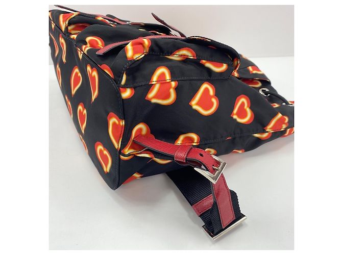 Zaino Prada Heart in nylon nero - vista 7