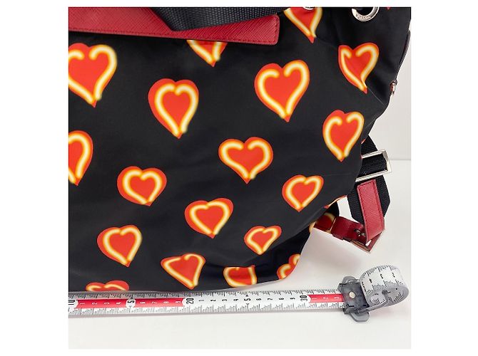 Zaino Prada Heart in nylon nero - vista 8