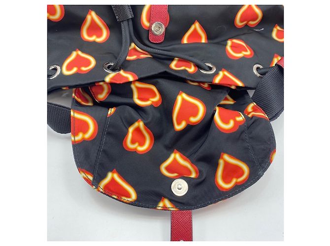 Zaino Prada Heart in nylon nero - vista 9