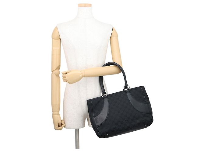 Borsa Tote Gucci in tela GG nera Nero - vista 4