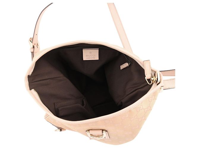 Borsa a tracolla Gucci in tela GG rosa beige - vista 5