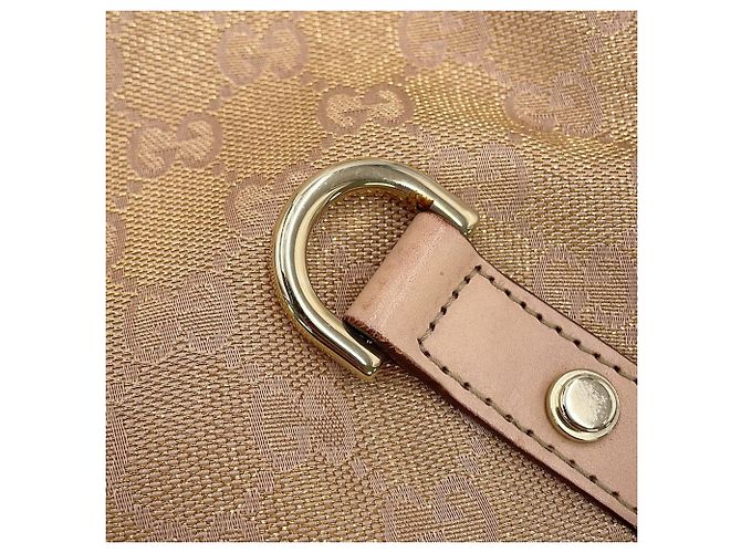 Borsa a tracolla Gucci in tela GG rosa beige - vista 6