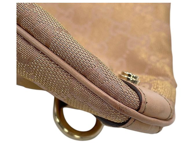 Borsa a tracolla Gucci in tela GG rosa beige - vista 7